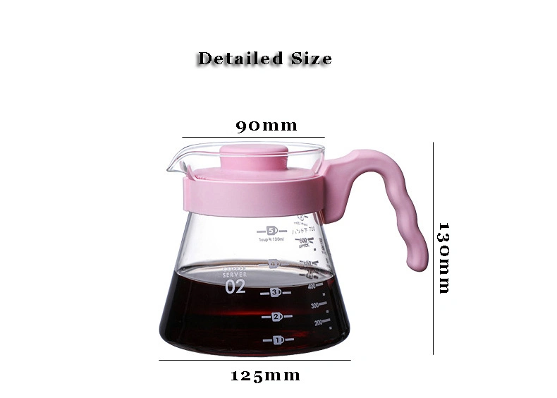 Ecocoffee 400ml 600ml Borosilicate Glass Server V60 Cafe Drip Pot Coffee & Tea Pot Kitchen Machine S800