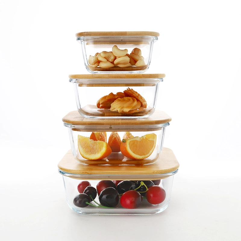 630ml Recycled High Borosilicate Glass Food Container with Cover