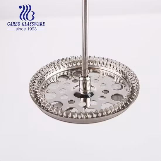 Heißer Verkauf Borosilikatglas Französisch Presse Heimgebrauch Kaffeekanne mit Griff Kunststoffabdeckung Glas Kaffeemaschine