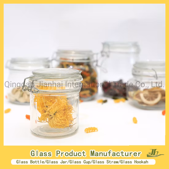 Maßgeschneiderte sechseckige, quadratische, runde Aufbewahrungsklammer für Honig/Marmelade/Gurke/Kaffee/Kerze/Maurer/Pudding/Joghurt/Tee/Küchenlebensmittel mit hohem Borosilikatgehalt