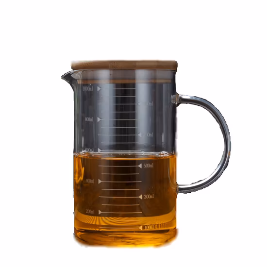 350 ml, 500 ml, 1000 ml, hochgradig Borosilikatglas, graduierter transparenter Messbecher aus Glas mit Griff