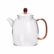 Klassische handwerkliche Glas-Teekanne, hohe Borosilikat-Teekanne, hitzebeständige Glas-Teekanne mit Teesieb