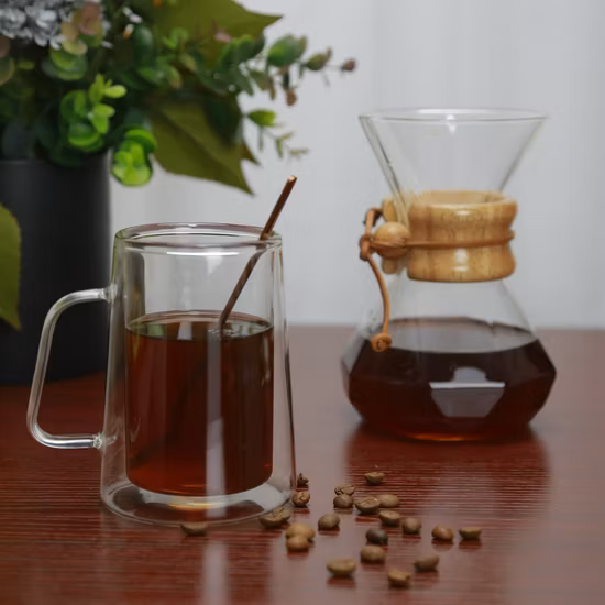 Borosilikatbecher mit Skalengriff zum Backen, Küchenhelfer, Backwerkzeuge, Glas, Messbecher mit Skala, hoch, Bl18206